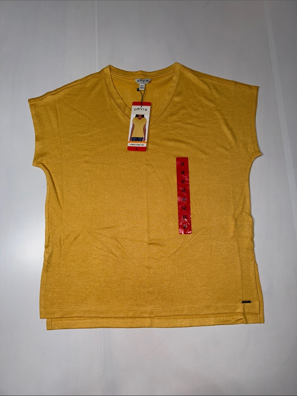 NWT Orvis Women’s Mustard V-Neck Tunic Top
